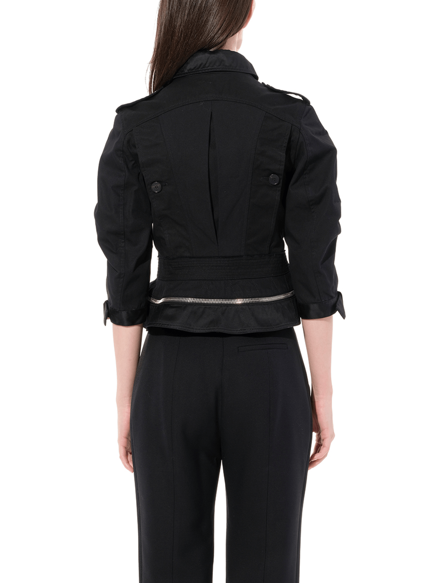 Military Peplum Jacket in Black