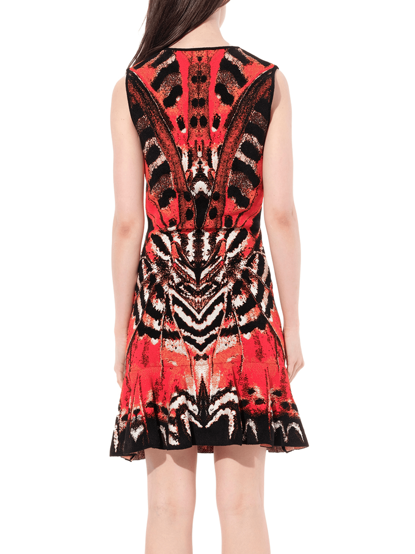 Butterfly Jacquard Dress in Red