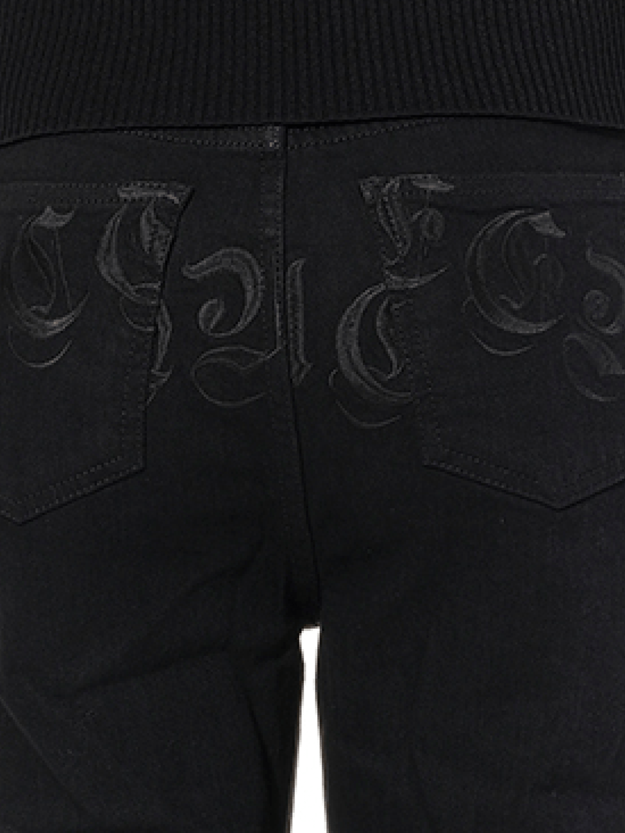 Emb Denim Jeans in Black
