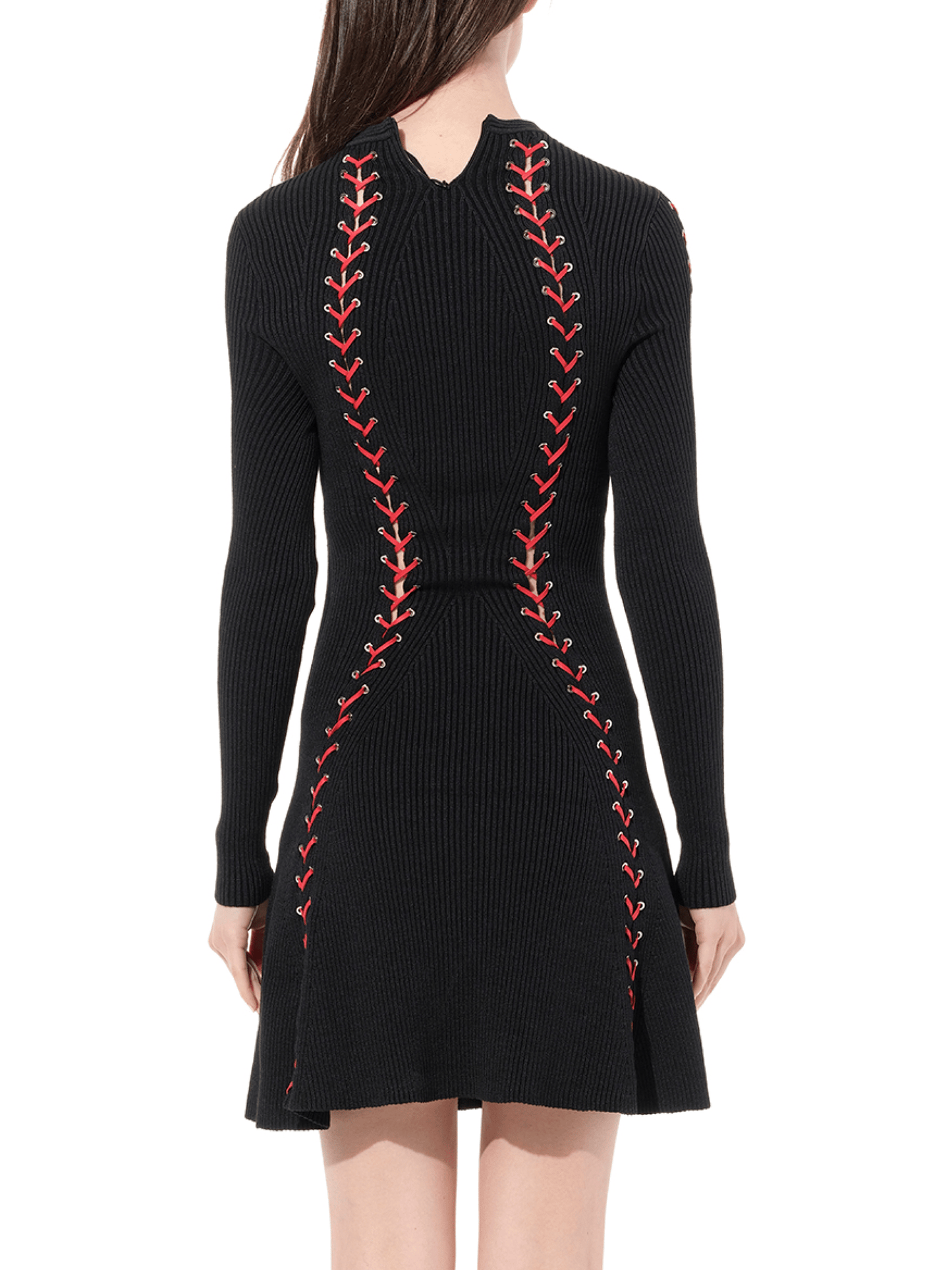 Knit Dress in Black/Red