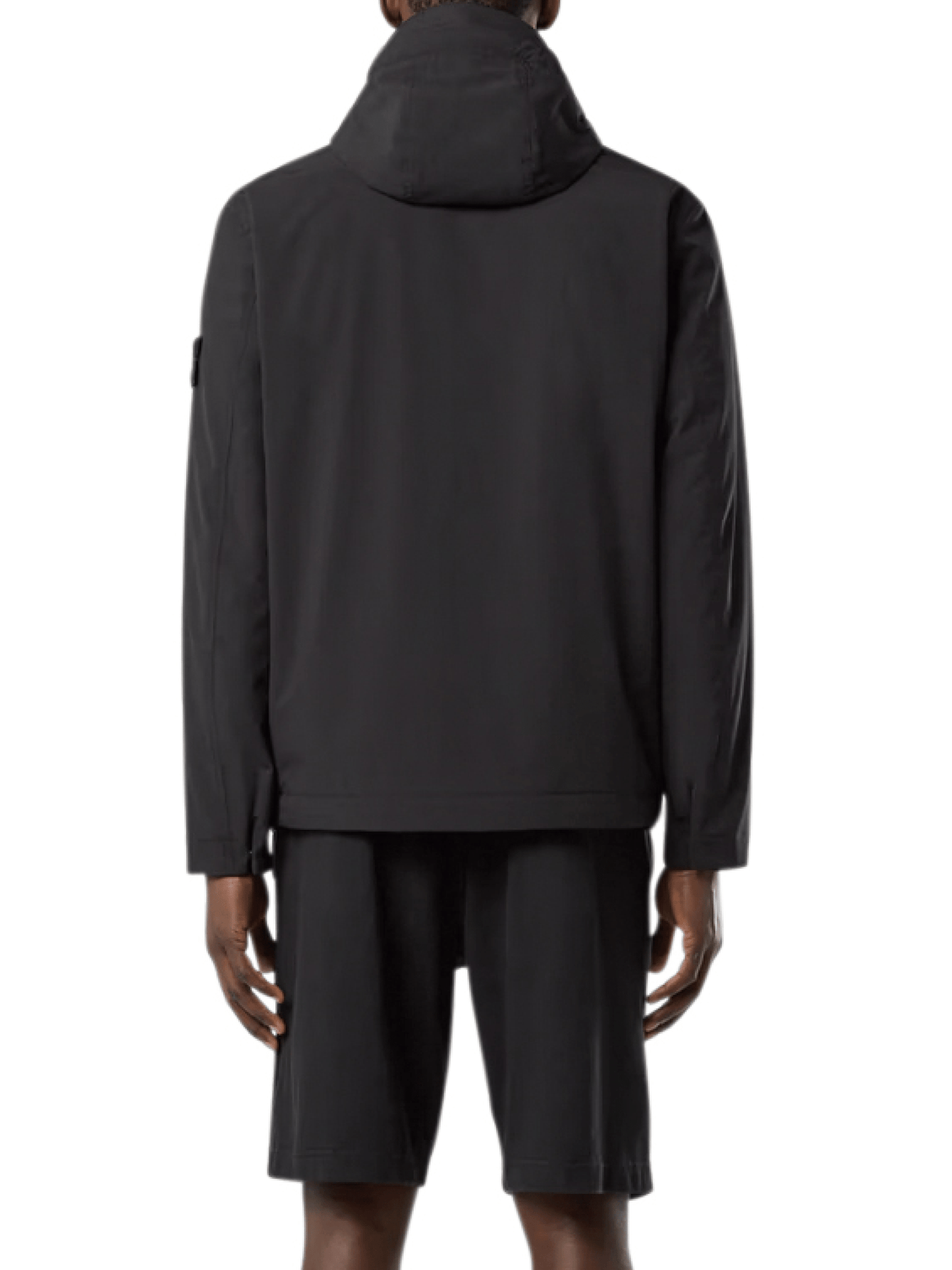 Compass Badge Hooded Jacket in Black