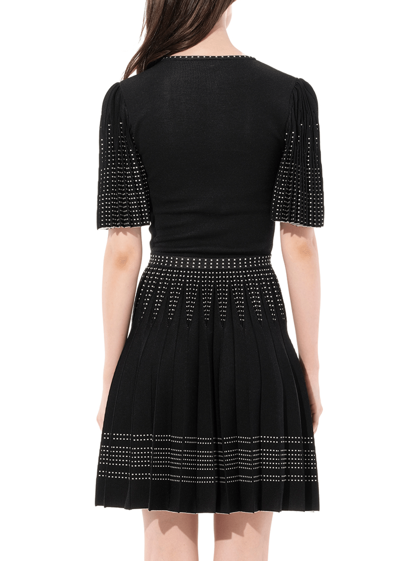 Knit Jacquard Dress in Black/White