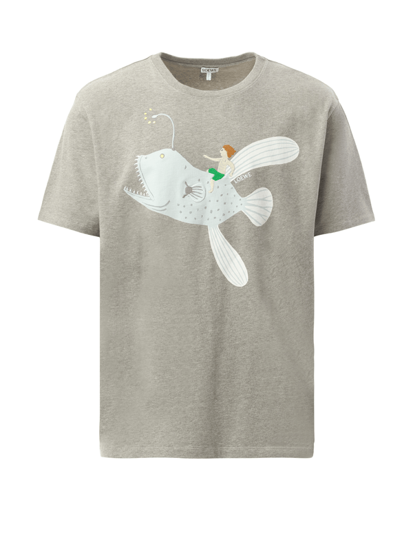 Loewe Suna Fujita Anglerfish T-Shirt in Grey Melange