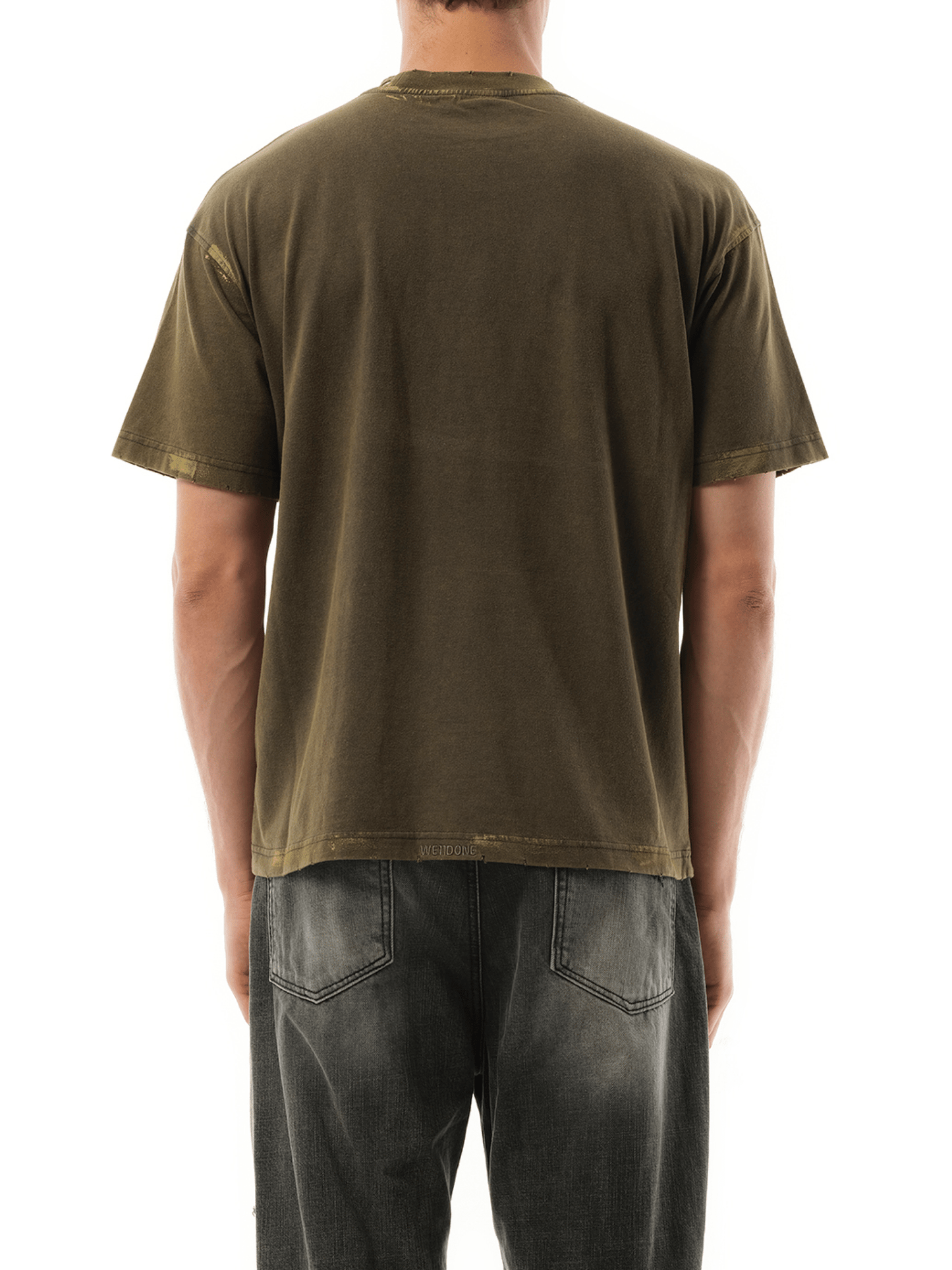 We11Done Piercing Detail T-Shirt in Charcoal