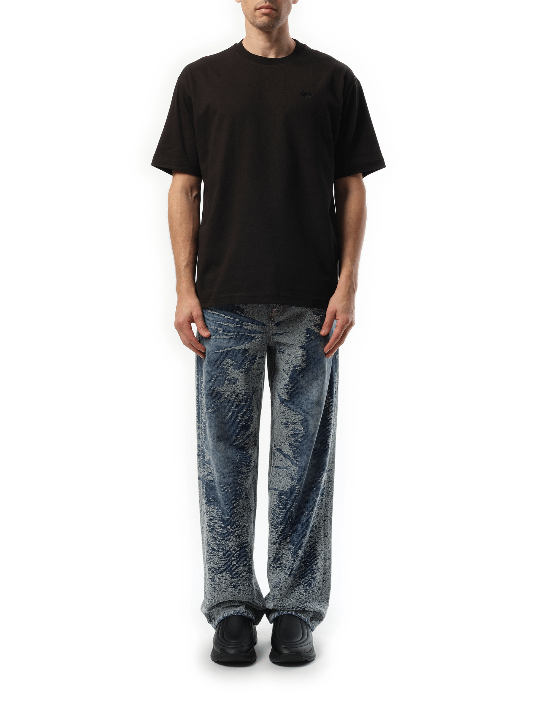 Diesel T-Boggy Oval D T-Shirt in Black