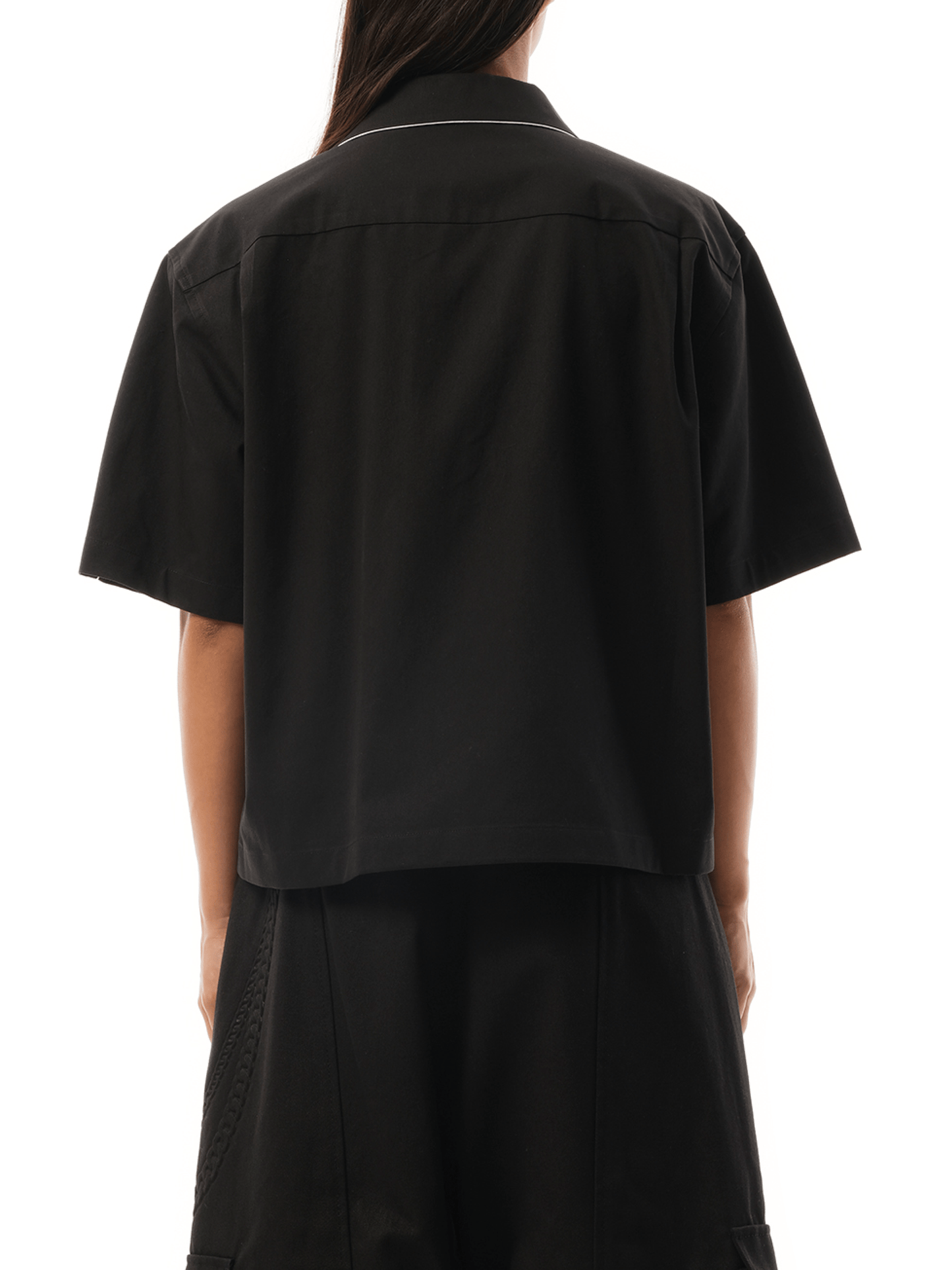 We11Done Short-Sleeved Convertible Shirt in Black