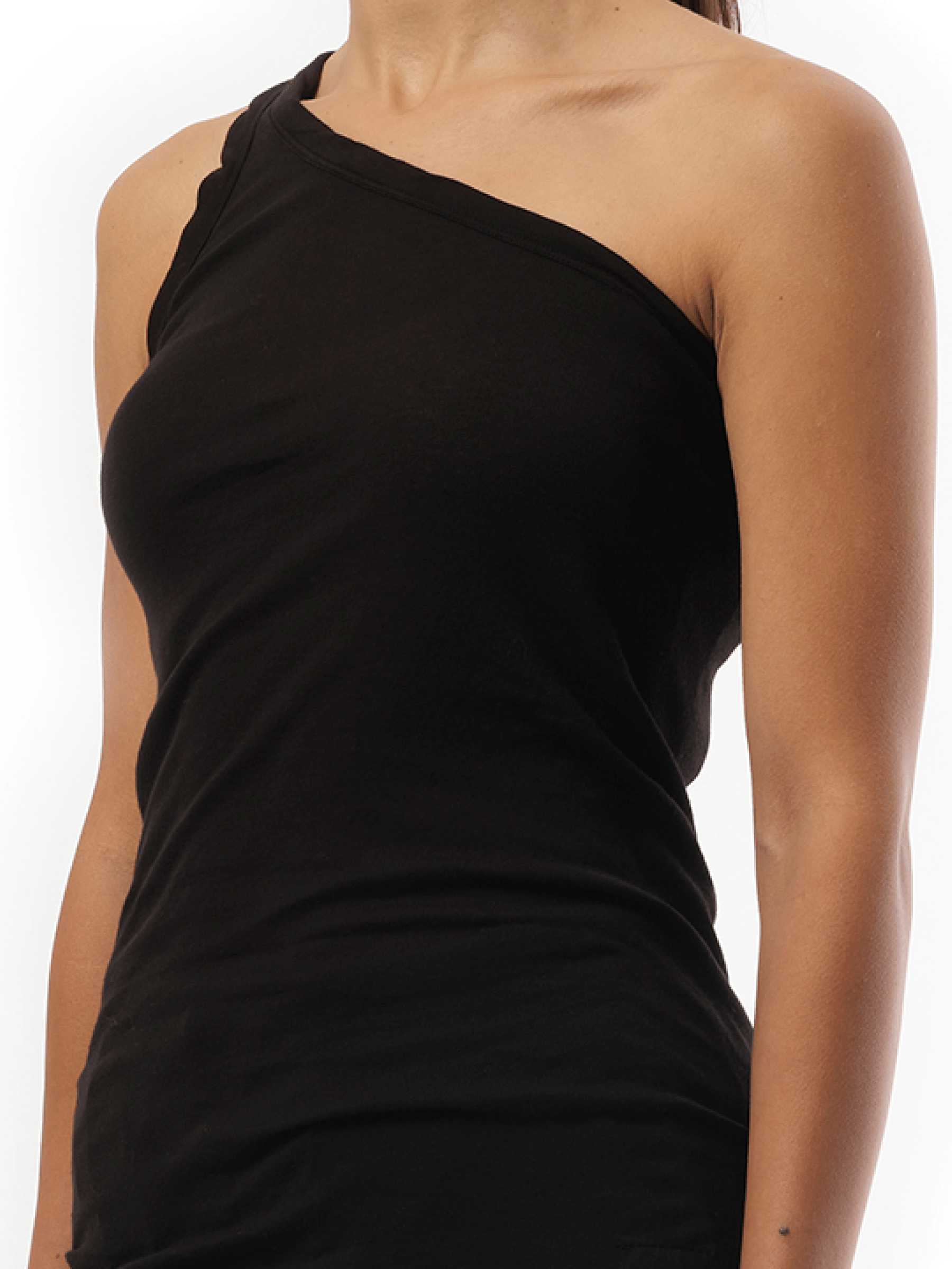 Rick Owens Drkshdw One Shoulder Tank Top in Black