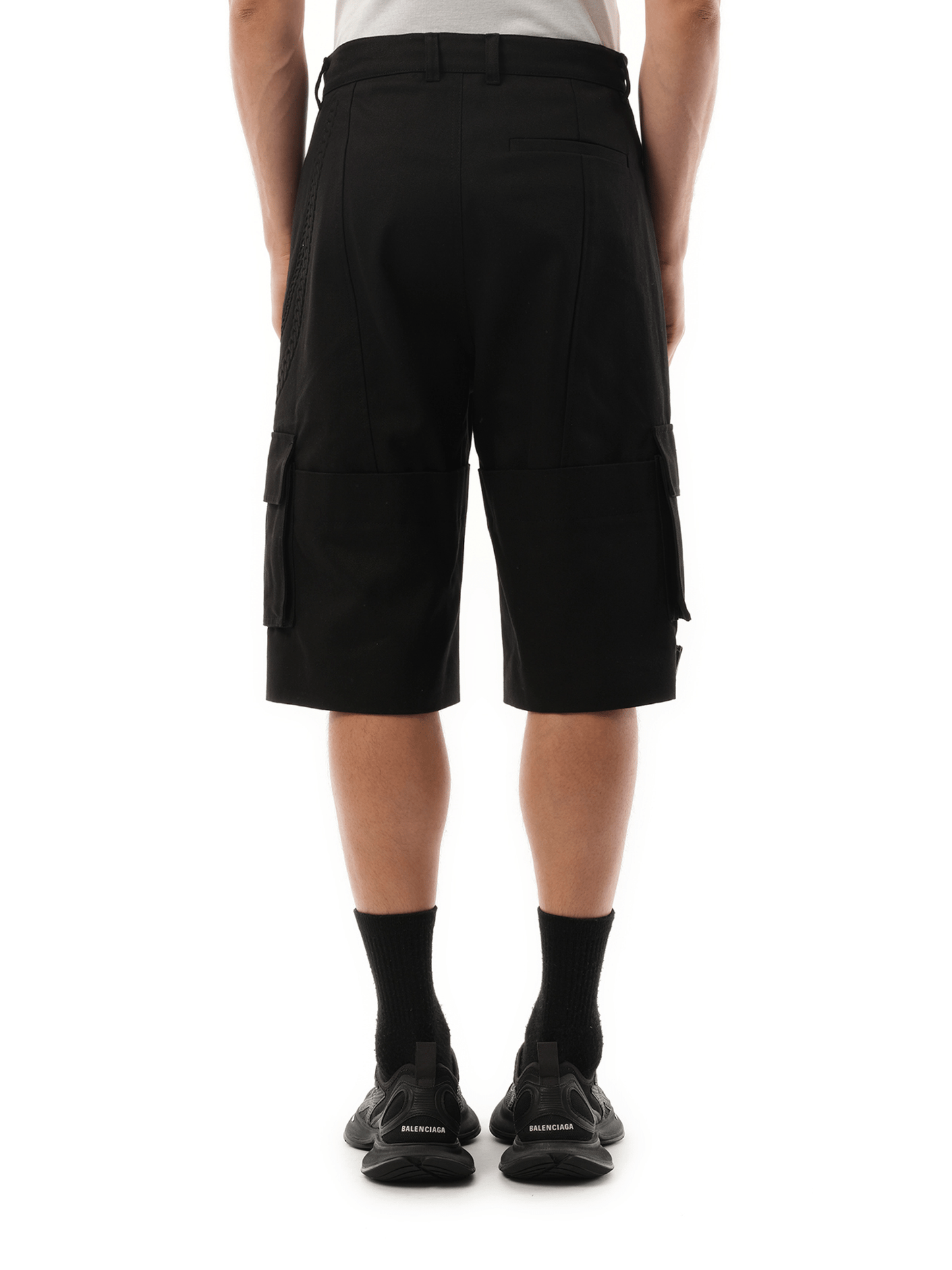 We11Done Chain Embossed Shorts in Black