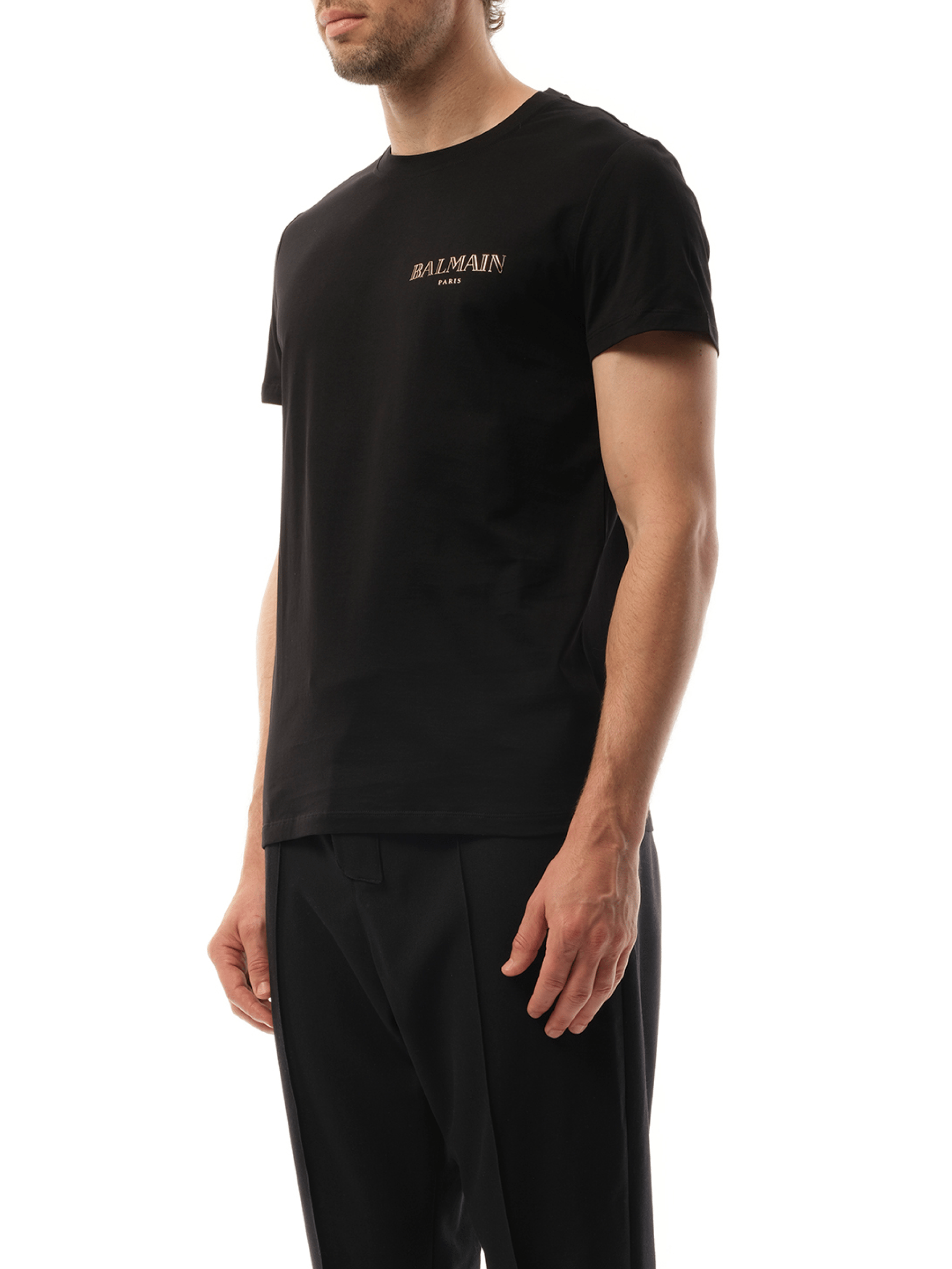 Balmain Balmain Vintage Gel T-Shirt in Black/Gold