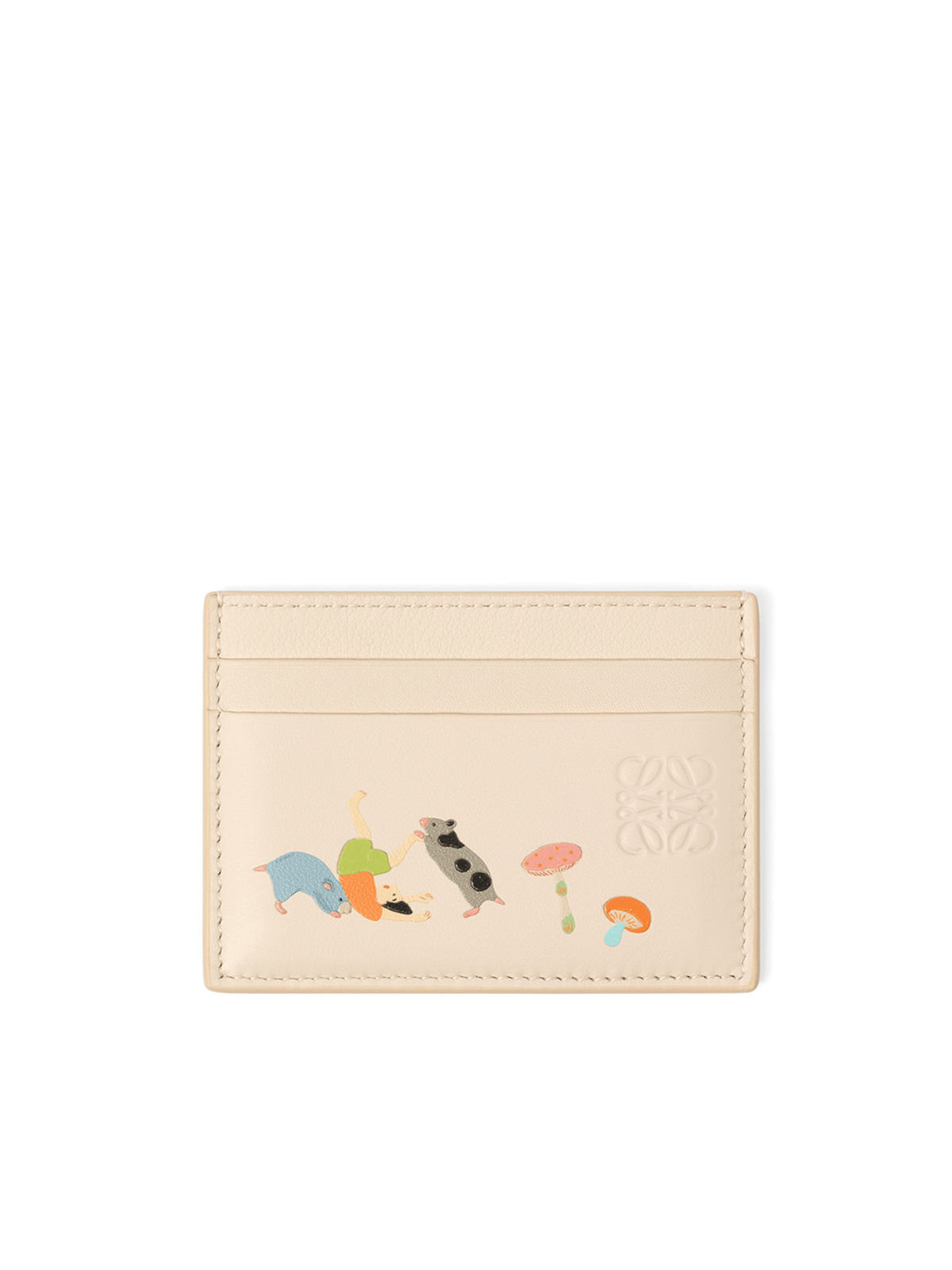 Loewe Hamster Plain Cardholder in Talc