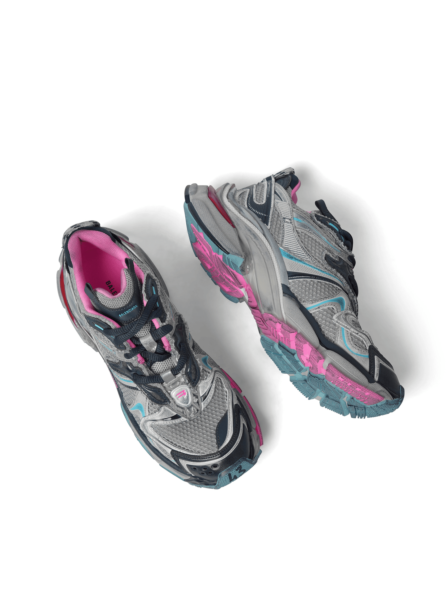 Runner 2 Sneaker in Grey/Blue/Pink/Red