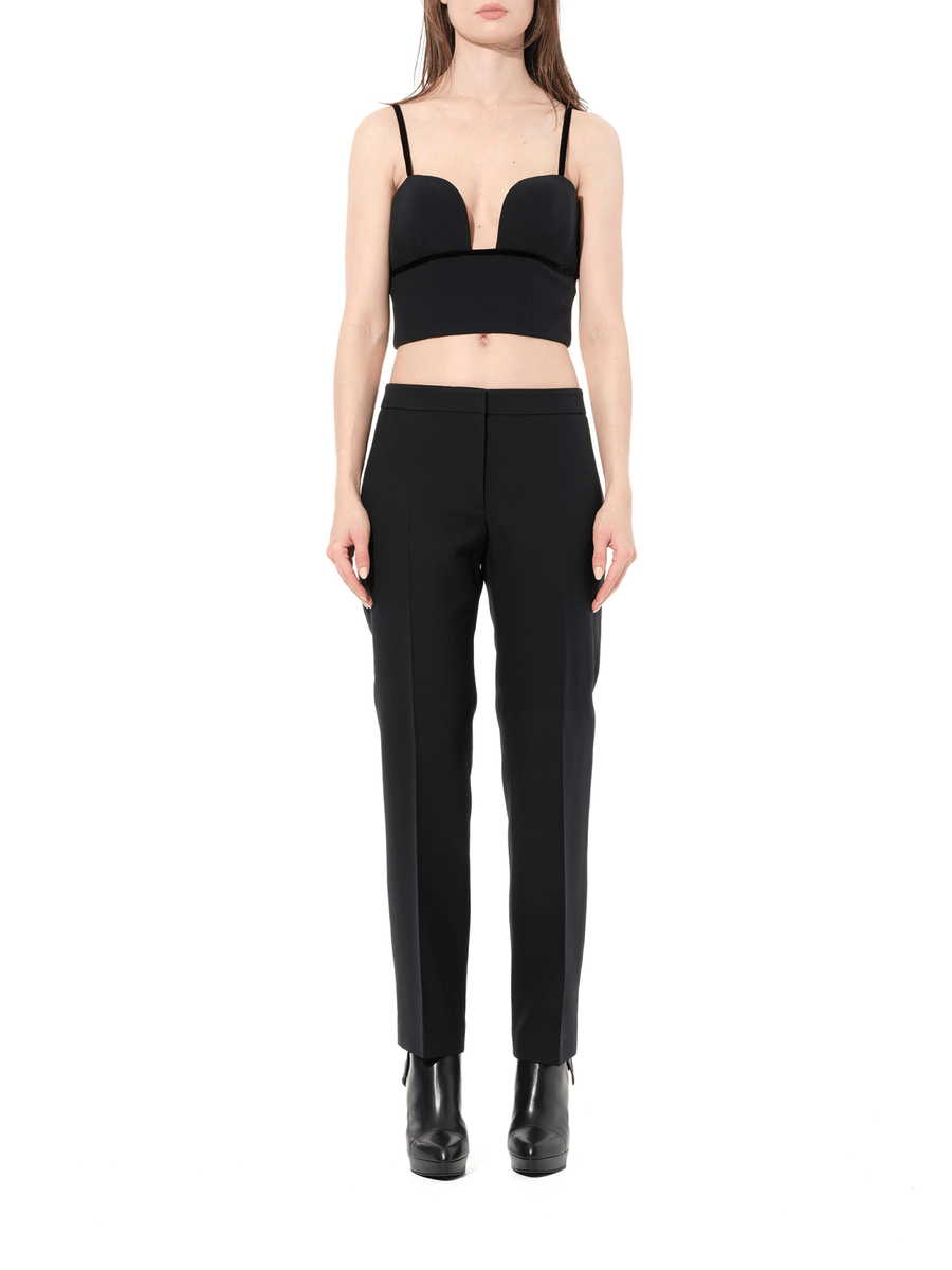 Leaf Crepe Top in Black