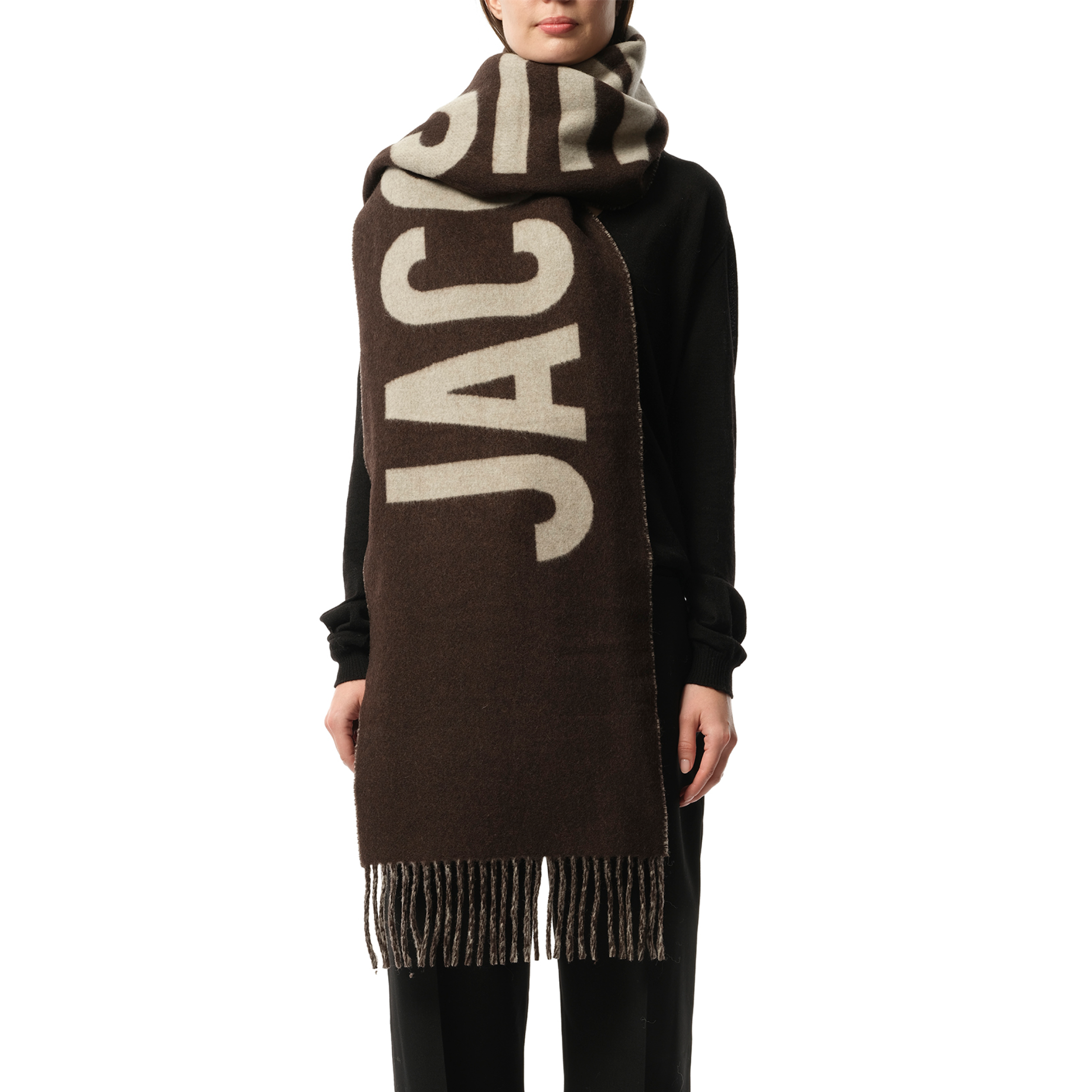 JACQUEMUS Womens Jacquemus Scarf in Brown |MARAIS