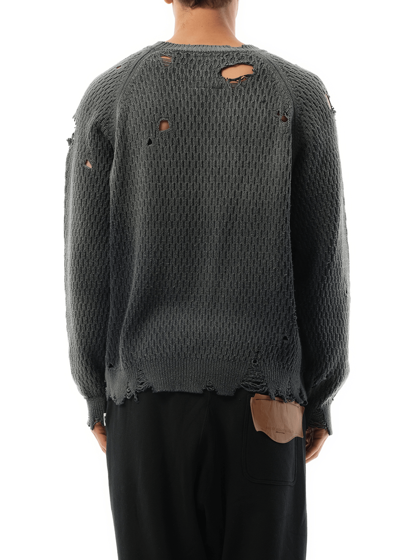 Maison Mihara Yasuhiro Sun Faded Knit Sweater in Black