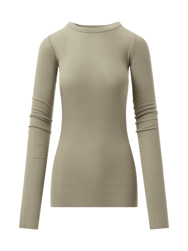 Rick Owens Rib Long Sleeve T-Shirt in Celadon