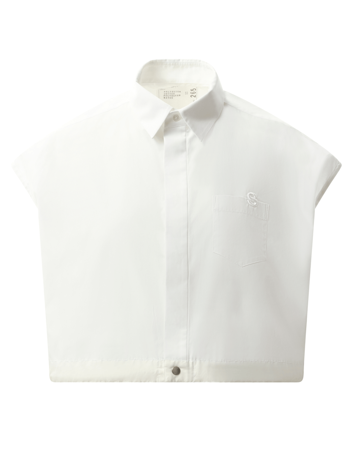 Sacai S Cotton Poplin Shirt in Off White