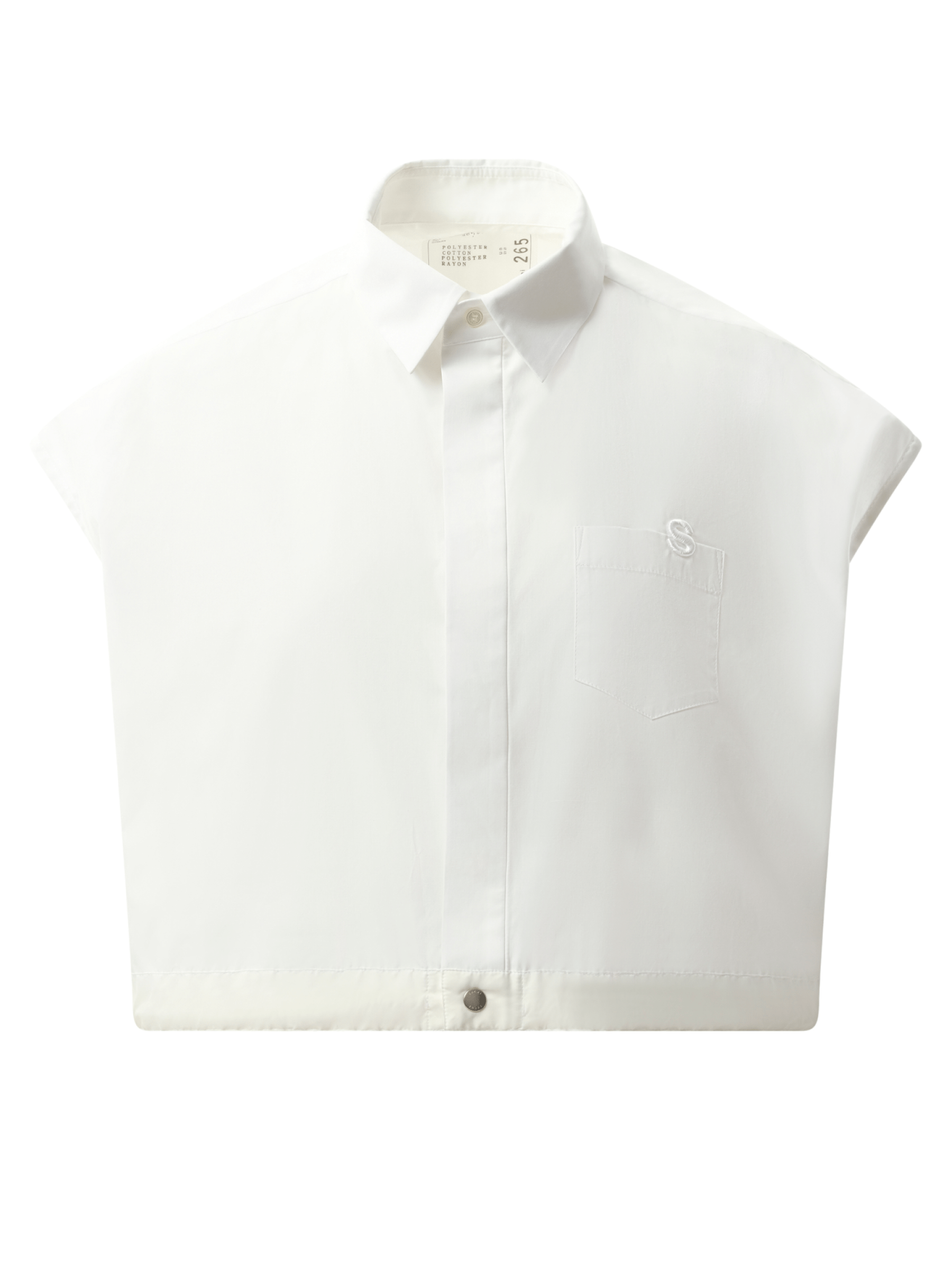 Sacai S Cotton Poplin Shirt in Off White