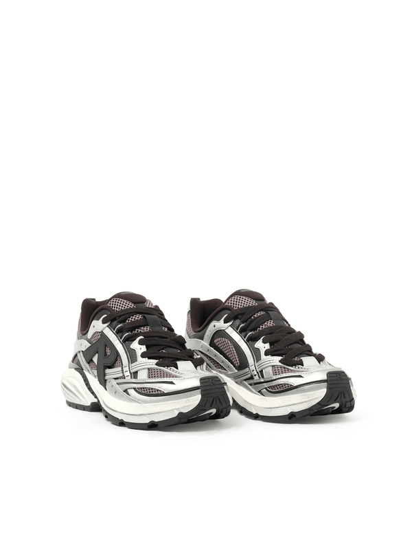 Storm Runners Sneakers in Silver/Black Front View | REPRESENT