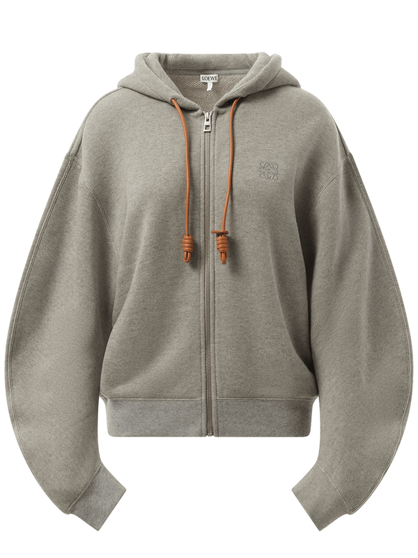 Loewe Flamenco Zip Hoodie in Grey Melange