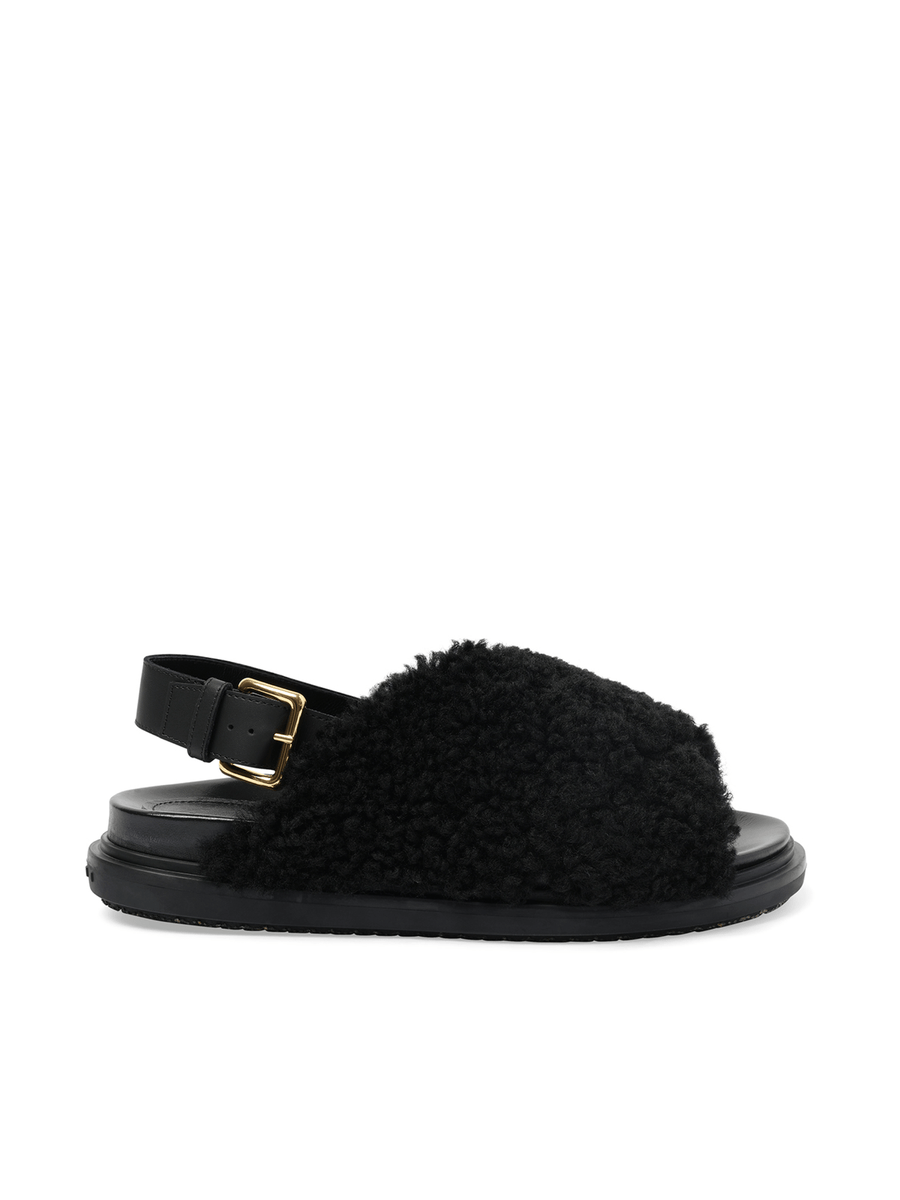 Fussbett Incrocioco Sandals in Black Side View | MARNI