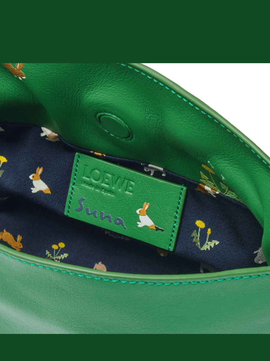 Loewe Flamenco Clutch Mini Bunnies in Tropical Green