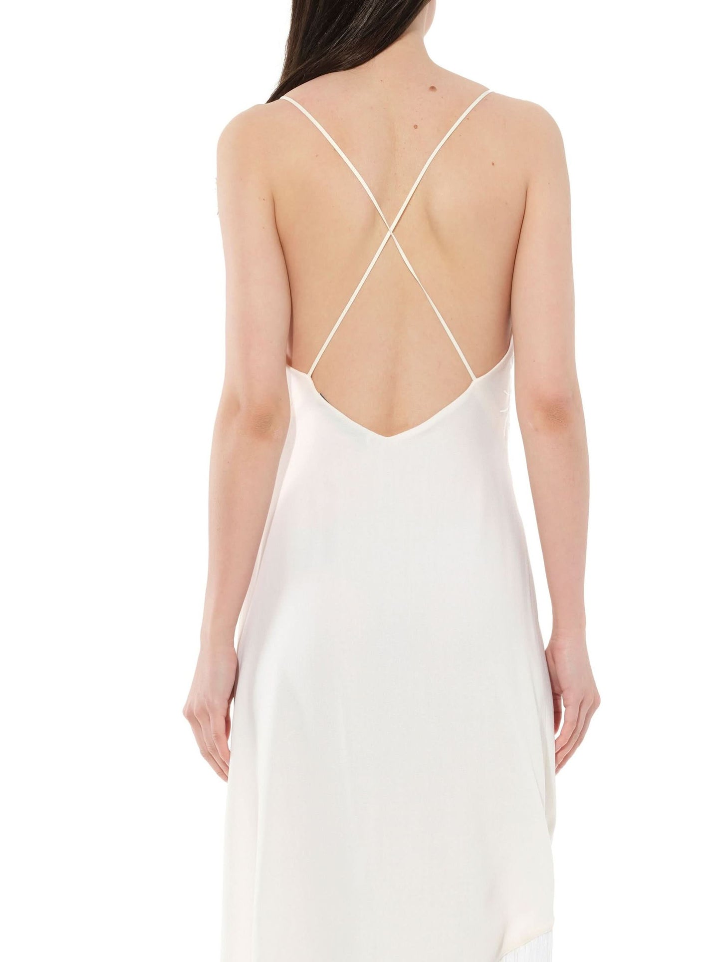 Fringes Dress in White