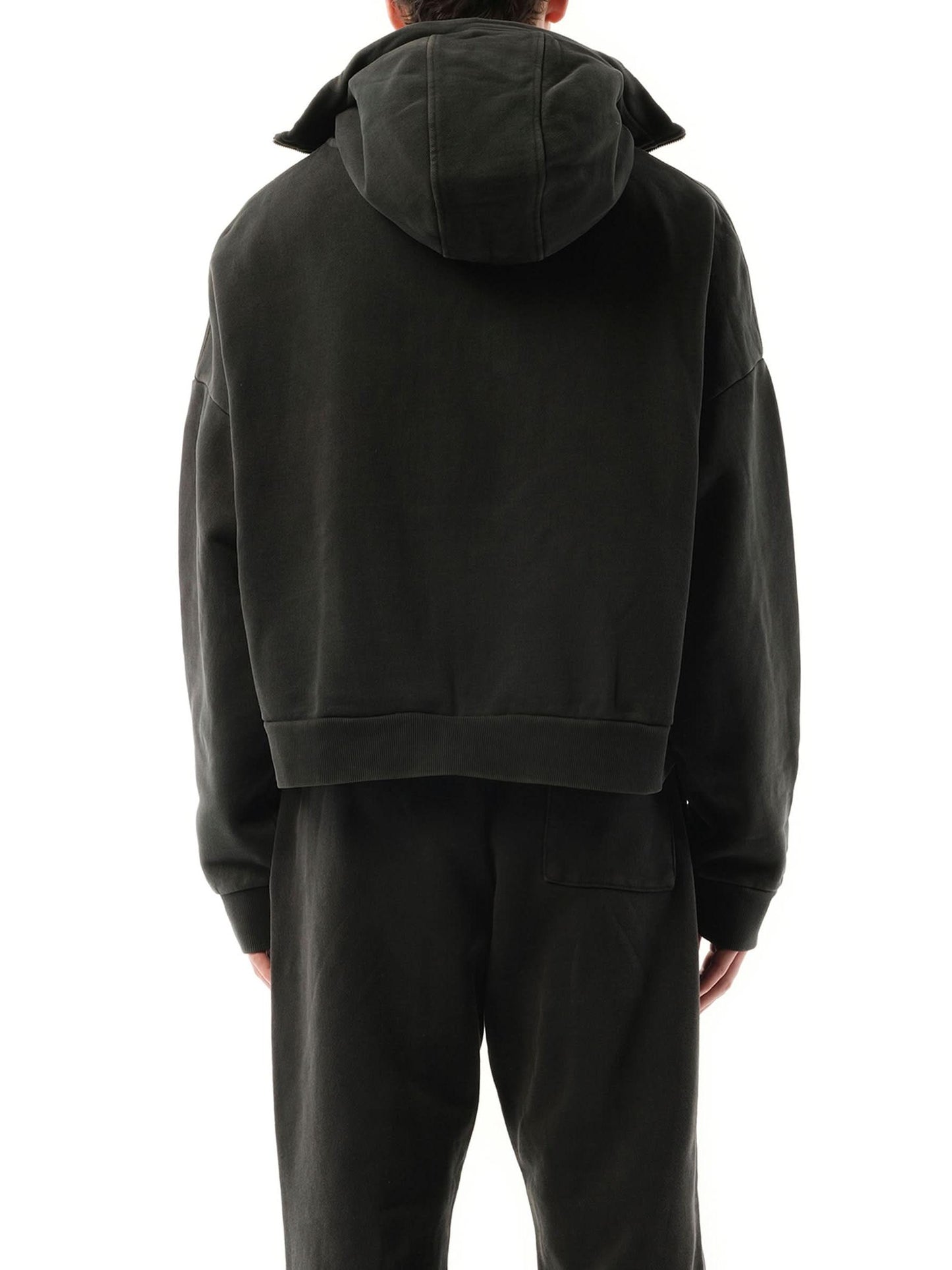 Entire Studios Full Zip Hoodie in Washed Black