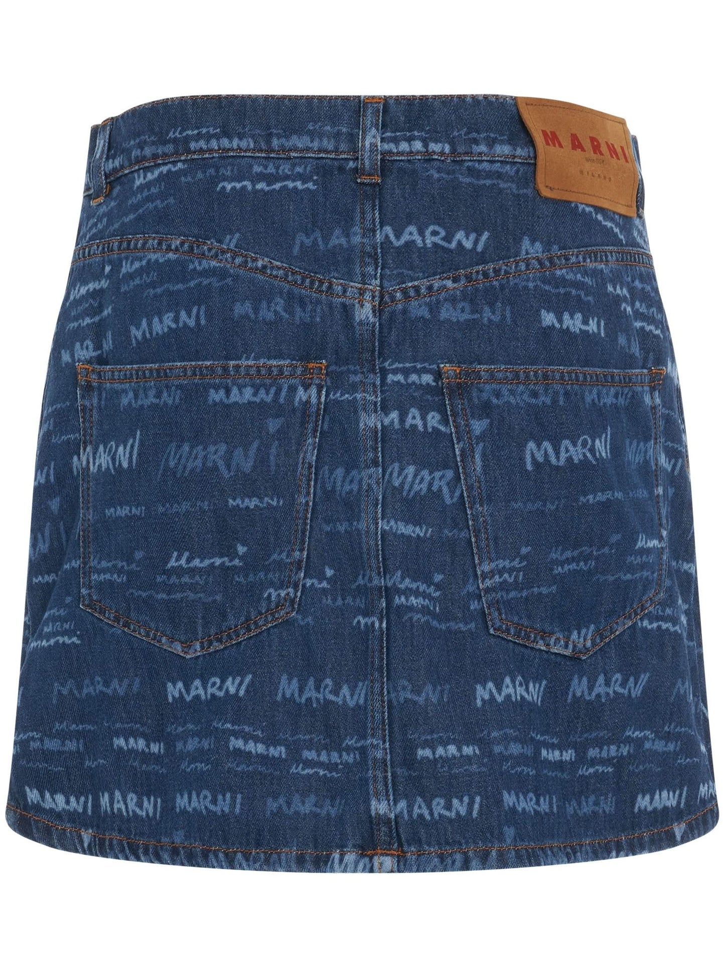All Over Logo Skirt in Iris Blue