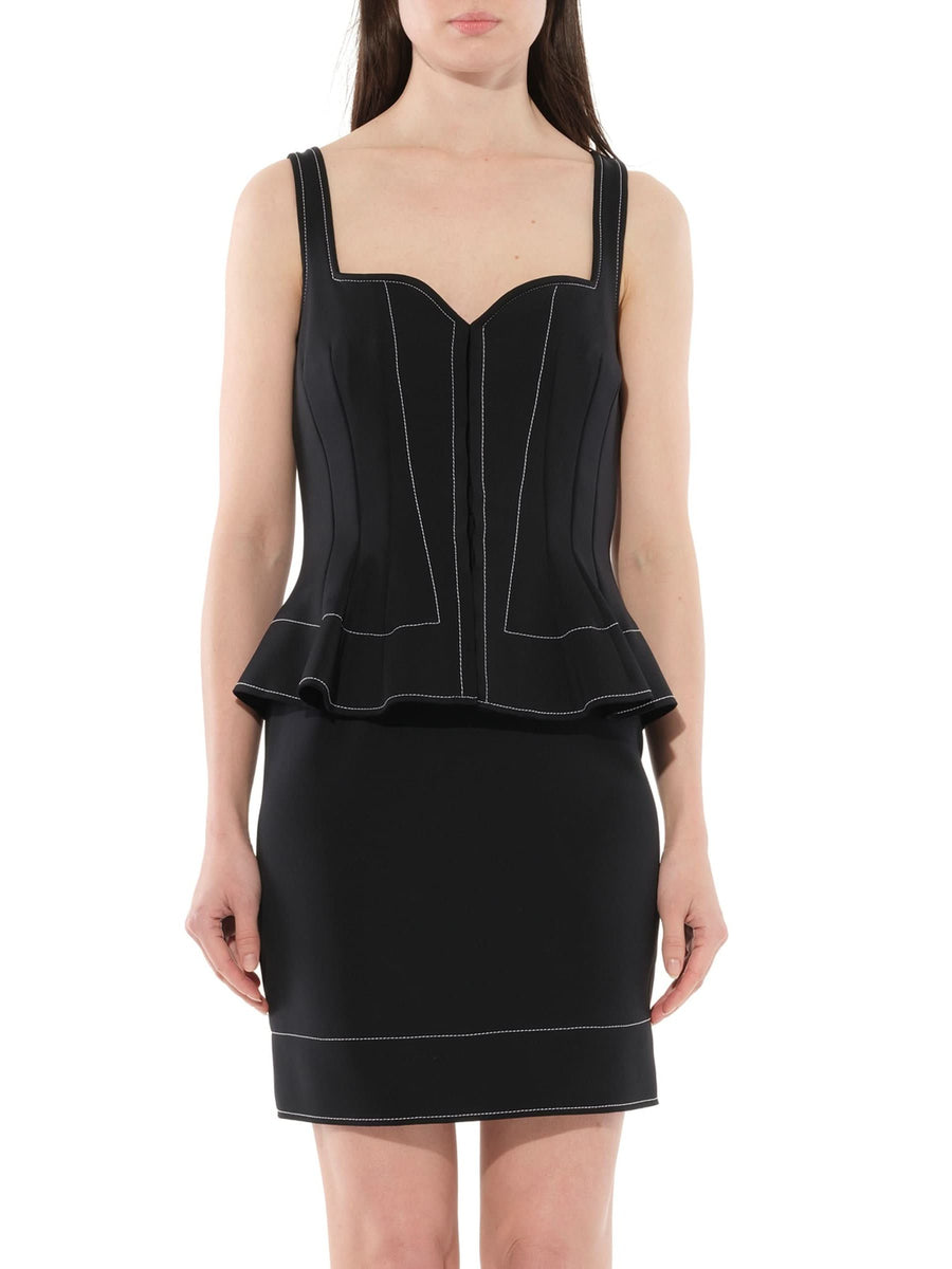 Contrast Short Dress in Black