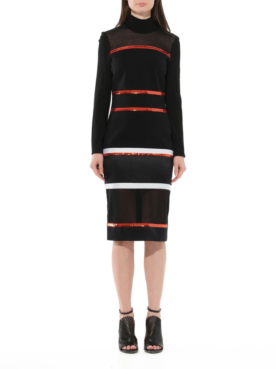 Long Dress in Black/Red/White