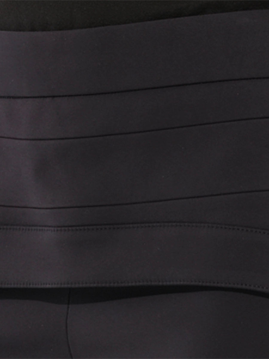 Layered Skirt Pants with Zip in Black