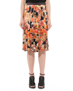 Flower Print Skirts in Black - 黑色 / 40
