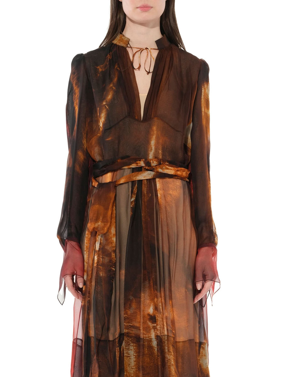Podium Fire Print Dress