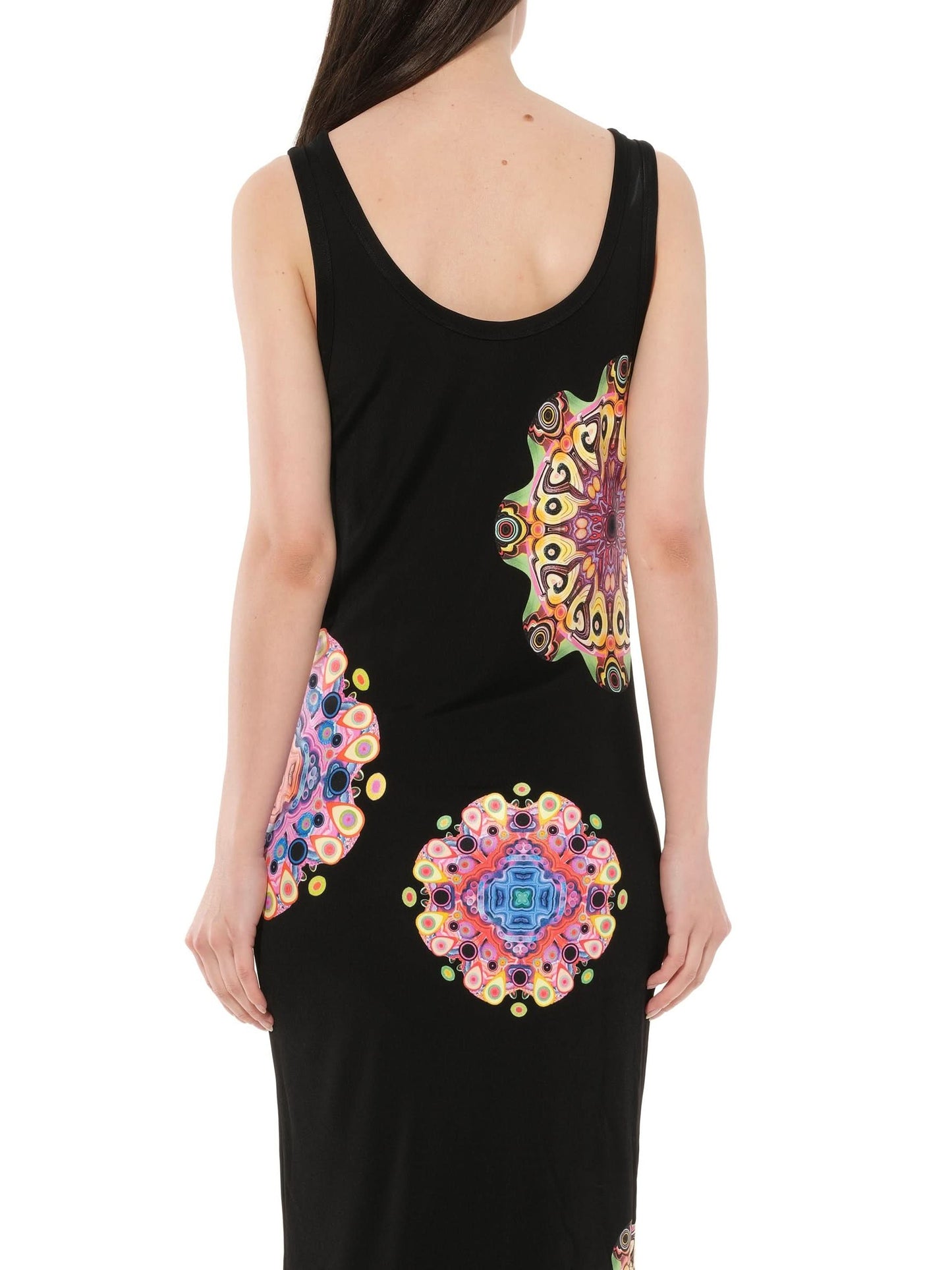 Podium Robe Dress with Print in Black