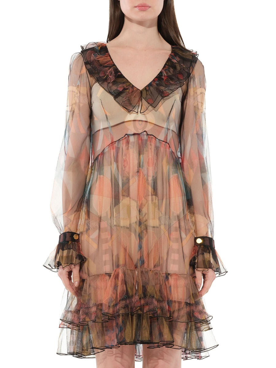 Short Dress in Sheer Multicolour