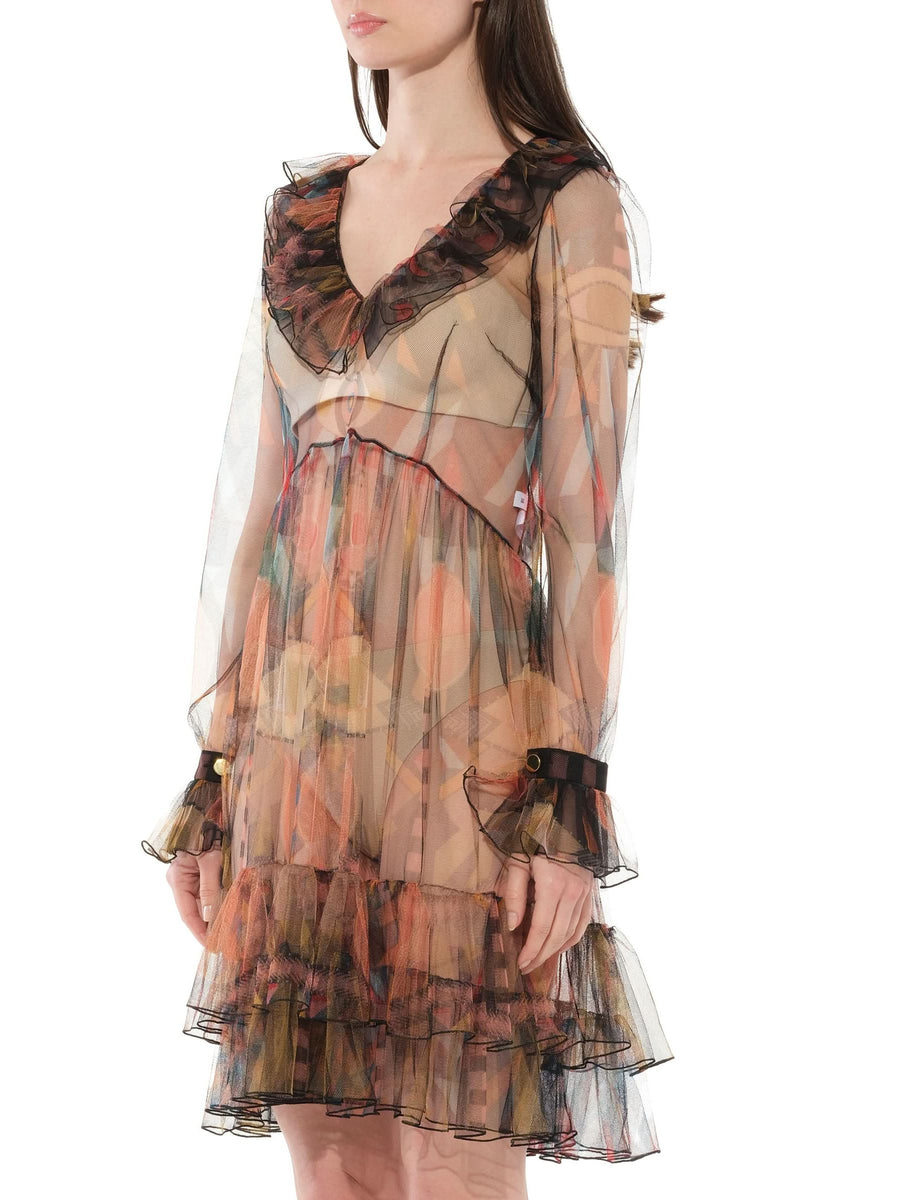 Short Dress in Sheer Multicolour