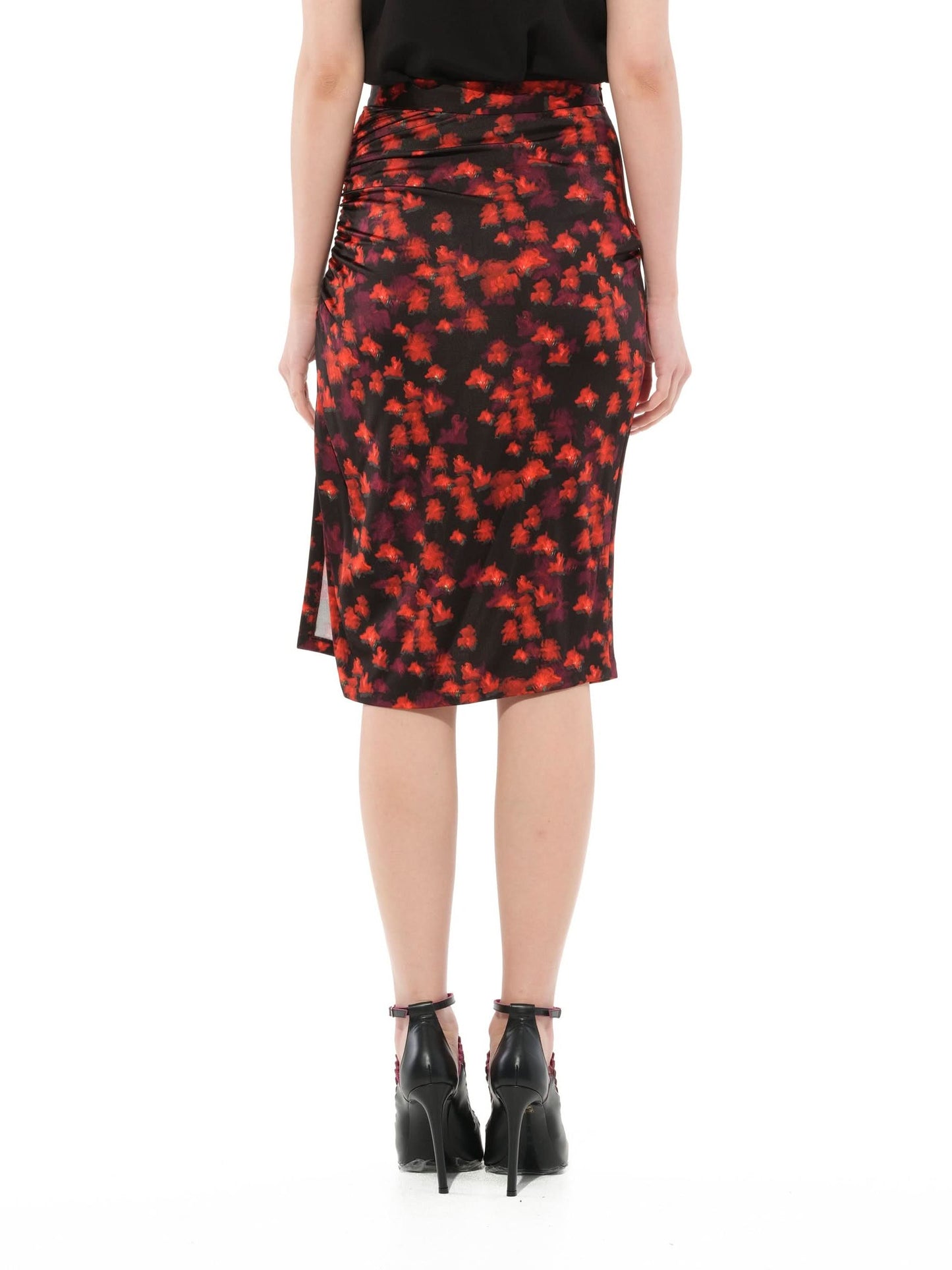 Flower Skirt in Black/Red