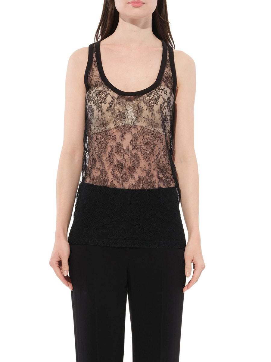 Sleeveless Sheer Top in Black