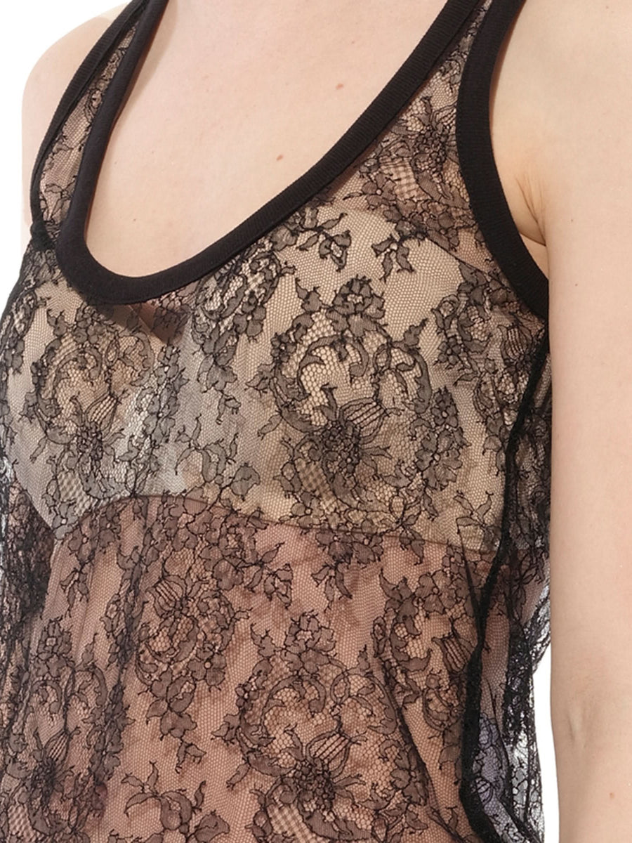 Sleeveless Sheer Top in Black