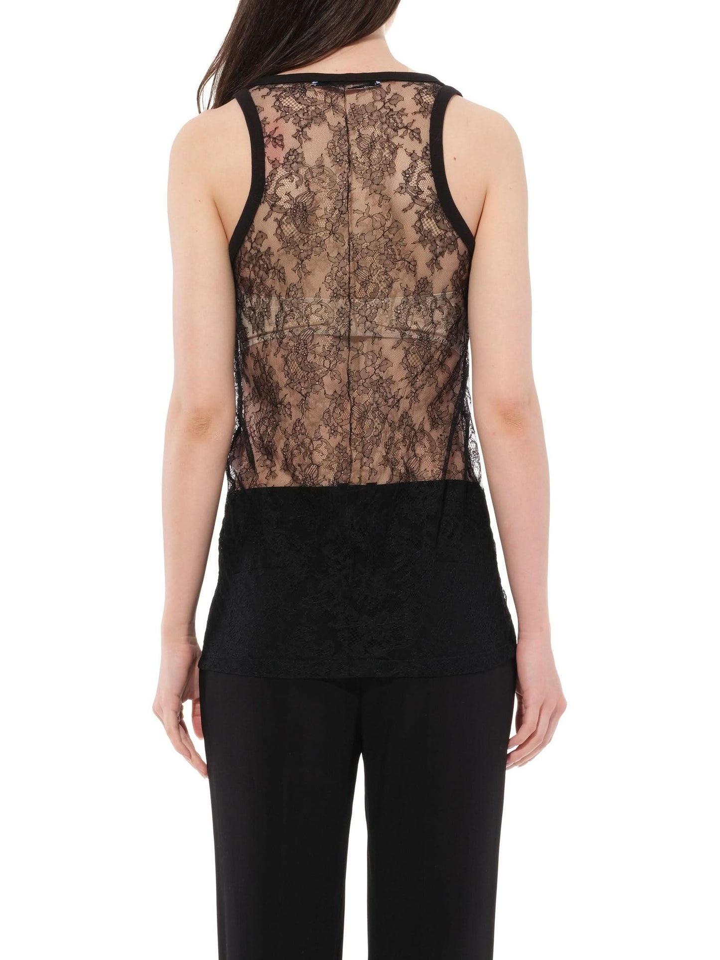 Sleveless Sheer Top in Black