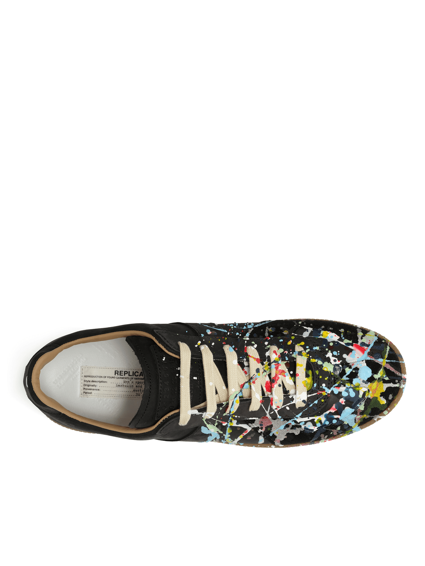 Maison Margiela Replica Paint Splatter Sneaker in Black