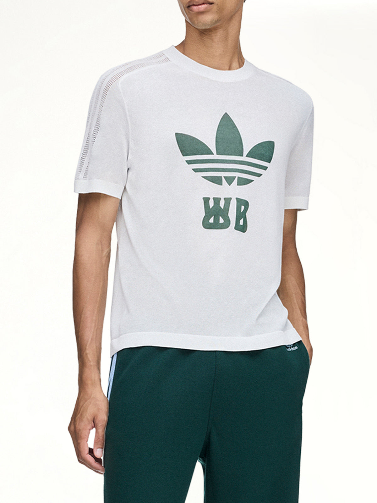 Adidas x WB Knit T-Shirt in Chalk White