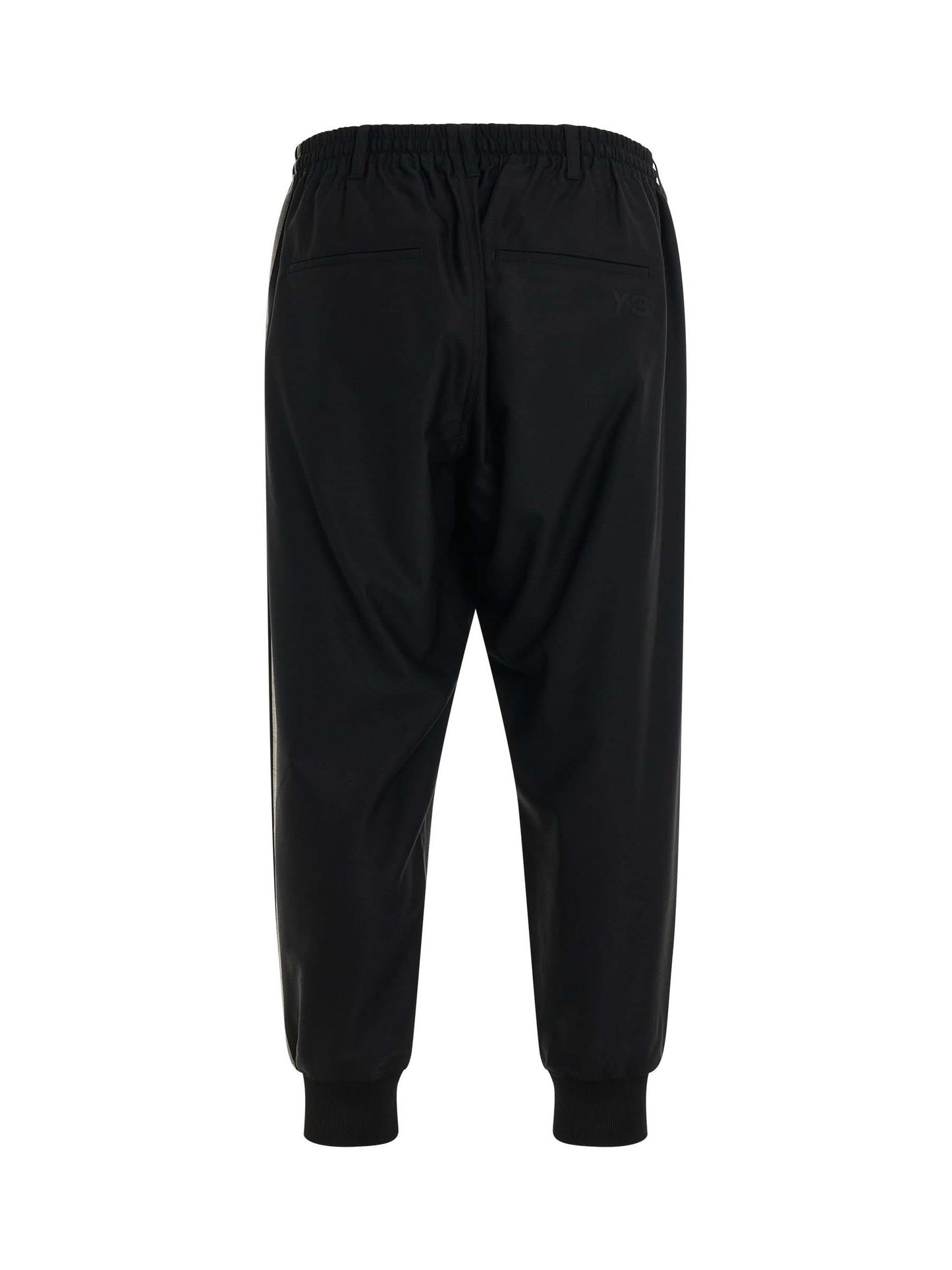 3 Stripes Refined Wool Cuffed Pants in Black