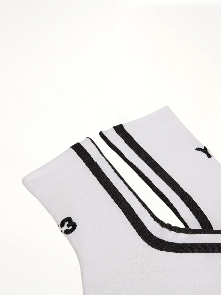 Y-3 Stripe Socks in White