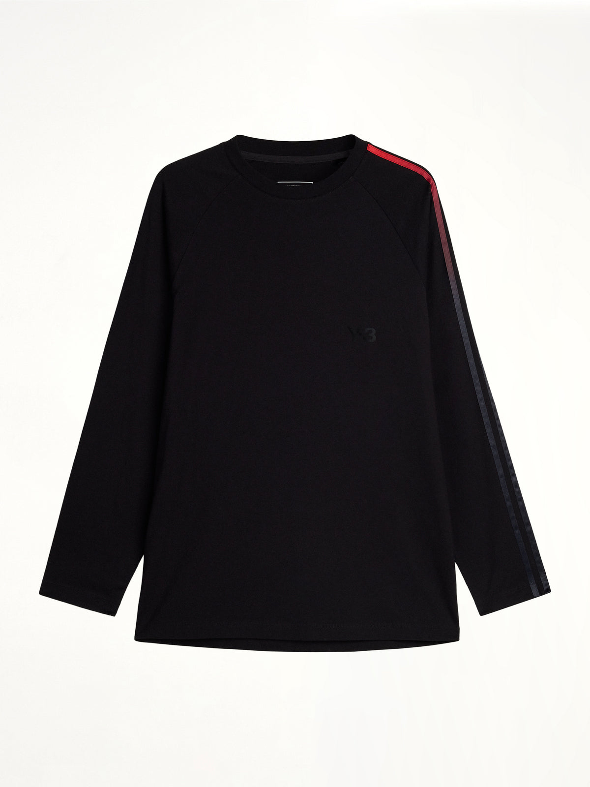 Gradient 3 Stripe LS T-Shirt in Black/Red