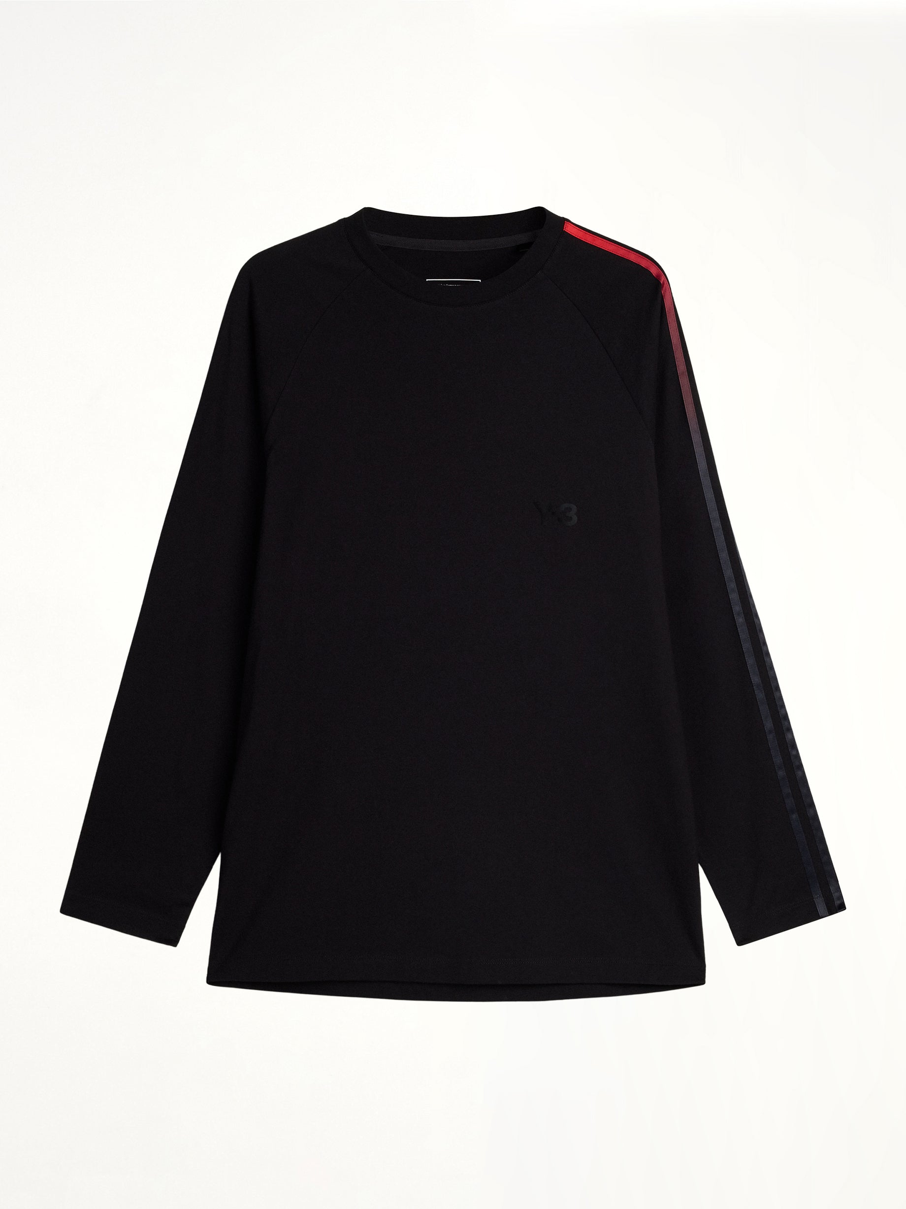Gradient 3 Stripe LS T-Shirt in Black/Red