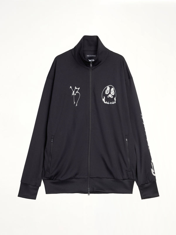 3 Stripes Skull Track Top in Black