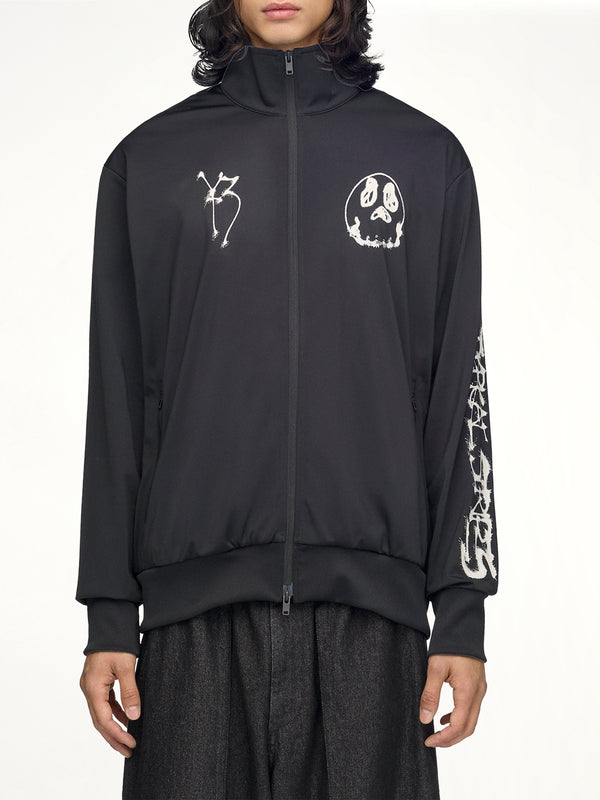 3 Stripes Skull Track Top in Black