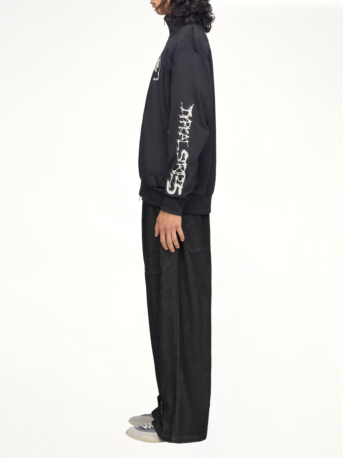 3 Stripes Skull Track Top in Black