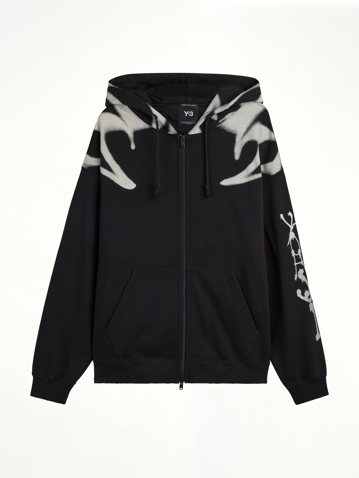 Yaksha Graphic Zip Hoodie in Black